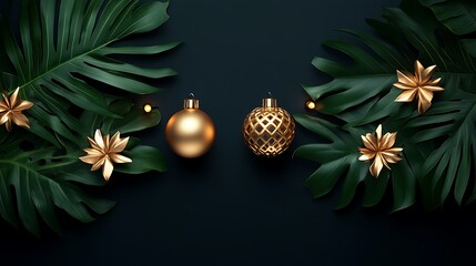 Wall Mural - Tropical Christmas ornaments