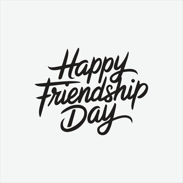 Friendship day typography greeting card creative idea with colorful background. Happy Friendship day vecto