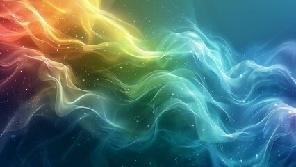 Poster - Abstract background of modern technological gradient waves in blue and pink tones, technology, modern, abstract, background, waves.