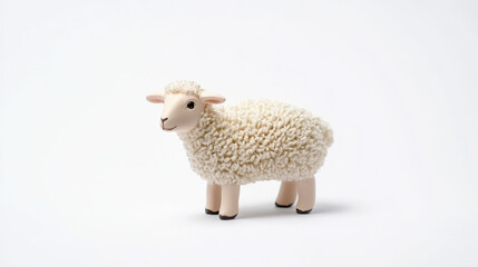 Wall Mural - Miniature lamb figurine with soft fur details, perfect for decoration