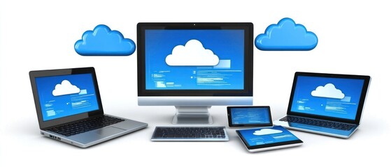 Poster - Multiple devices displaying cloud technology interface