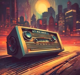 Poster - illustration of music background.