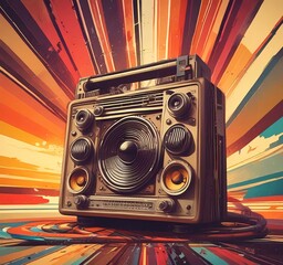 Poster - illustration of music background.
