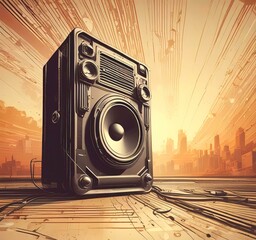 Poster - illustration of music background.