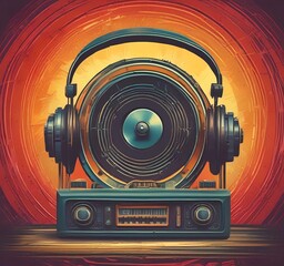 Poster - illustration of music background.