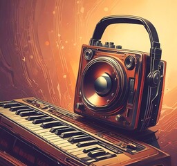 Poster - illustration of music background.