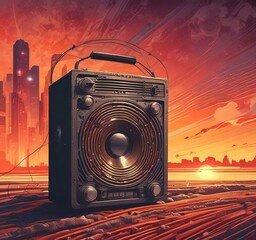 Wall Mural - illustration of music background.
