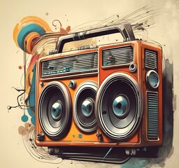 Wall Mural - Illustration of music background.