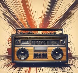 Poster - illustration of music background.