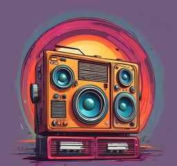 Poster - illustration of music background.