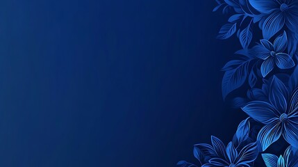Wall Mural - Blue floral banner, elegant design, website background