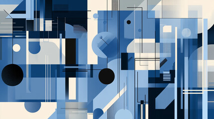 Fototapete -  Composition of Shapes and Textures in colorful Tones,  Elegant abstract design with featuring marble textures, Technology background with vibrant digital design for web banner.