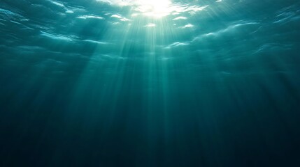 Poster - Underwater sunbeams, ocean scene, tranquil background