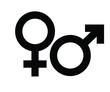 © Nabo  - Sign for male and female, black and white image isolated on white background