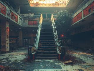 Wall Mural - Abandoned shopping mall interior slung derelict forsaken outcast