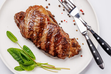 Poster - A perfectly cooked striploin steak with a juicy, tender texture