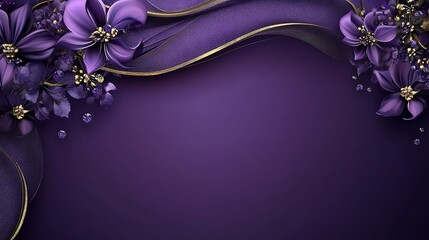 Poster - Luxury purple background with golden ornament. 3d illustration.