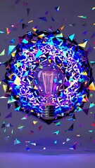 Poster - abstract background with light bulbs
