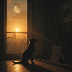 Wall Mural - Golden Hour Canine City View