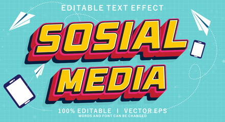 Poster - social media vector text effect with modern style design