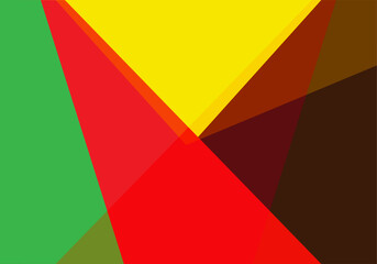 Fondo abstracto de triángulos amarillo, rojo, verde y marrón