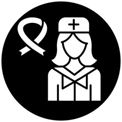 Canvas Print - Oncology Nurse Icon