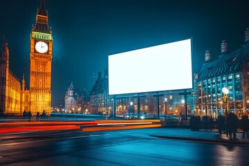 london night billboard blank ad space big ben