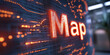 © Antto-AI - Map illuminated in vibrant colors, showcasing digital design and technology