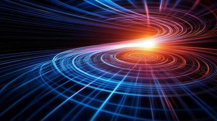 Poster - dynamic and colorful abstract design featuring swirling lines and glowing light, creating sense of movement and energy. vibrant colors evoke feeling of excitement and depth