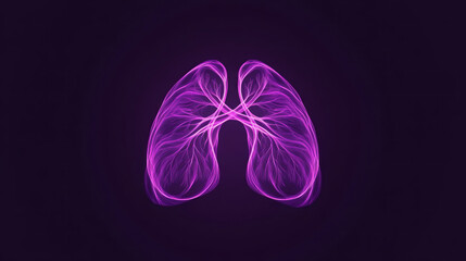Aufkleber - abstract lung icon featuring delicate floral patterns in vibrant purple hues, symbolizing health and vitality. This artistic representation evokes sense of beauty and life