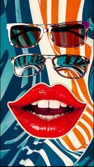 Fototapete - woman lips with lipstick