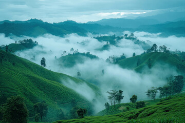 Canvas Print - Colombia Coffee Farm