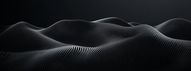 Aufkleber - Black background with random lines for design. Banner template with white space in the center for text. Suitable for minimalist abstract wallpaper and modern web projects.