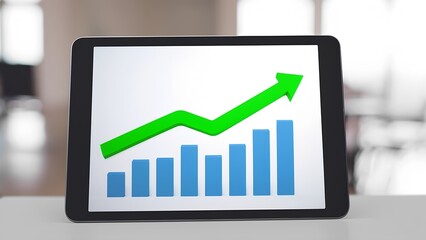 Poster - Business growth analysis digital workspace infographic modern office digital viewpoint economic insights