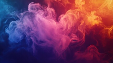 Poster - Abstract Colorful Smoke Swirls on Dark Background