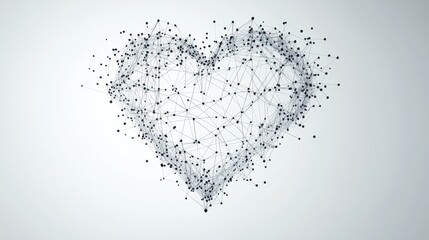 Poster - Abstract Grey Pixel Heart on White Background