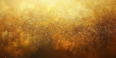 Fototapete - Golden abstract texture with shimmering particles, warm hues of gold and brown blending seamlessly, creating a luminous background effect.