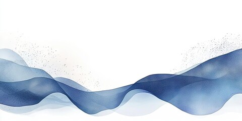 Fototapete - Soft flowing blue waves with subtle gradients on a white background, evoking tranquility and calmness, perfect for soothing designs.