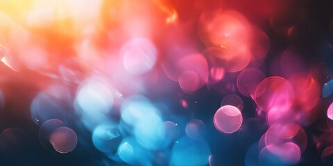 Fototapete - Vibrant multi-colored abstract background with blurred light and dark elements in shades of blue, pink, and orange creating a modern aesthetic.