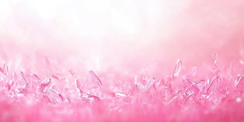 Fototapete - Delicate pink crystals shimmering in soft light create a dreamy atmosphere in this abstract background with a smooth gradient of soft pink hues.