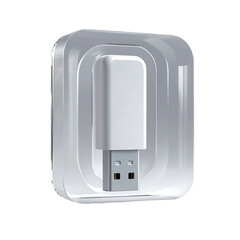 Poster - White USB memory stick isolated on transparent background