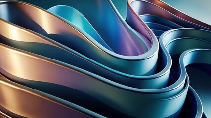 Poster - Colorful ribbons undulating in waves, showcasing vibrant hues and smooth curves in a mesmerizing display of creativity. Generative AI