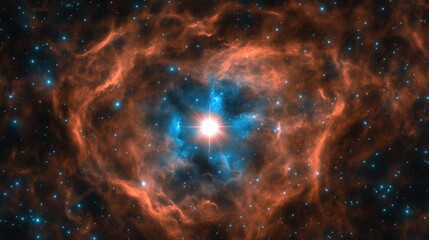 Poster - Cosmic explosion of nebulae outer space digital artwork celestial environment wide angle astrophysics concept