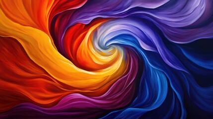 Aufkleber - Dynamic swirling colors in abstract art gallery exhibition digital painting vibrant environment close-up view creative expression