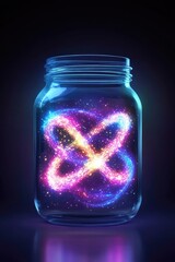 Poster - Captivating cosmic light display studio digital art dark background close-up imagination