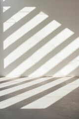 Wall Mural - Light Stripes on Wall. Sunlight shining through blinds for architectural backgrounds