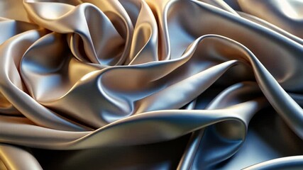 Poster - Discover the captivating beauty of soft silk draping in elegant curves and shimmering tones at sunset. Generative AI