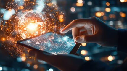 Poster - mesmerizing digital energy explosion of futuristic technology and innovation