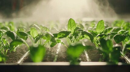 Poster - Freshly Sprouted Seedlings Thriving in the Vibrant Garden Ecosystem