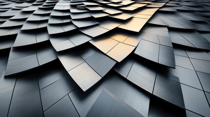 Poster - Geometric Architectural Facade with Contrasting Angular Shapes and Shadows
